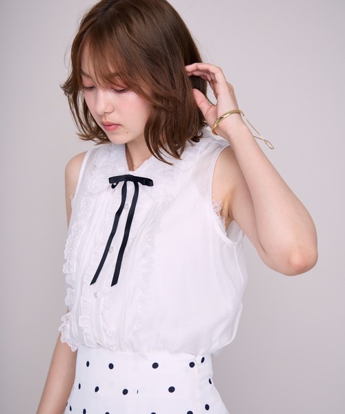 MISCH MASCH(ミッシュマッシュ)の「2026春夏新作 ローズレースリボンブラウス(シャツ/ブラウス・レディース・ピンク/ホワイト・フリ-)」の18枚目の写真