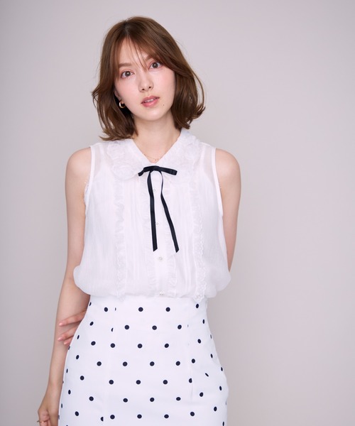 MISCH MASCH(ミッシュマッシュ)の「2026春夏新作 ローズレースリボンブラウス(シャツ/ブラウス・レディース・ピンク/ホワイト・フリ-)」の19枚目の写真