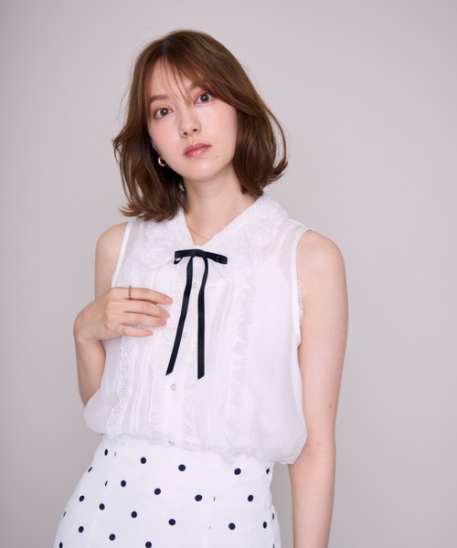 MISCH MASCH(ミッシュマッシュ)の「2026春夏新作 ローズレースリボンブラウス(シャツ/ブラウス・レディース・ピンク/ホワイト・フリ-)」の17枚目の写真