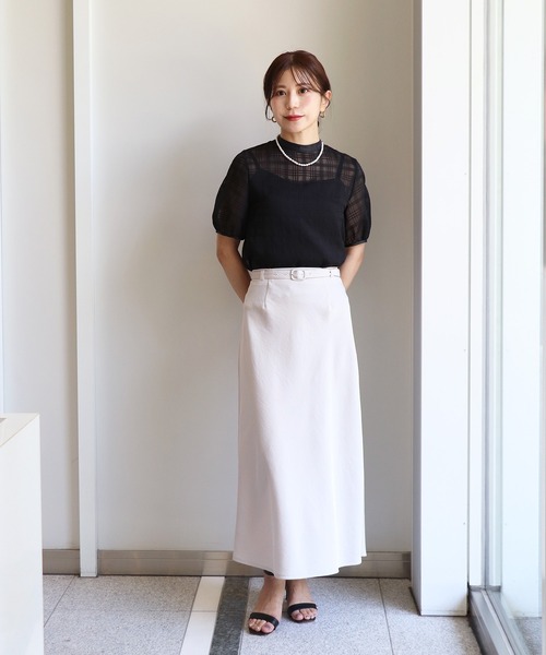 Sirin(シリン)の「シアーチェック半袖ブラウス(シャツ/ブラウス・レディース・ブラック/ホワイト・FREE)」の19枚目の写真