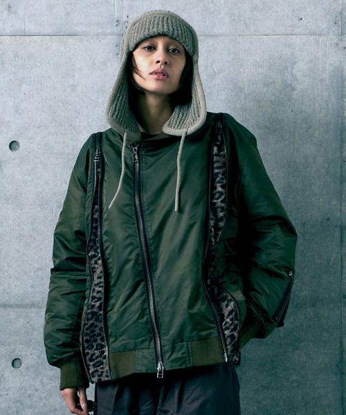 VIRGOwearworks(ヴァルゴウェアワークス)の「ZIPHORM VA-1(MA-1・メンズ・オリーブ/レオパード/ブラック・2/3/4)」の3枚目の写真