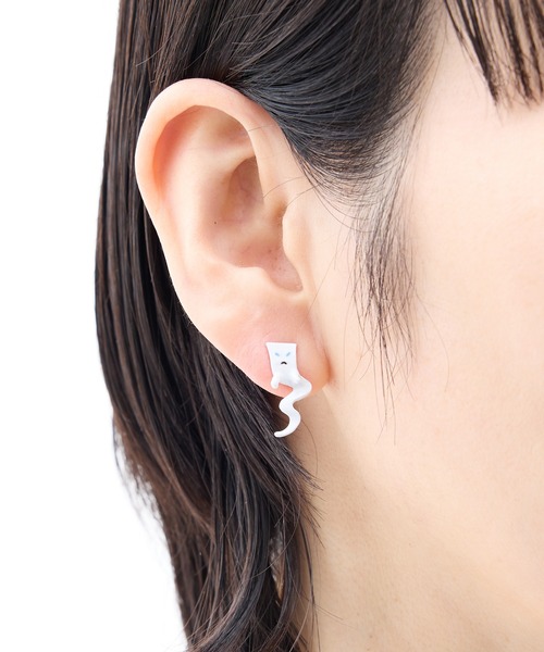 gargle(ガーグル)の「gargle ガーグル:和・JAPANシリーズ 妖怪 唐傘おばけ 一反もめん ピアス(ピアス(両耳用)・レディース・ホワイト/レッド・FREE)」の8枚目の写真