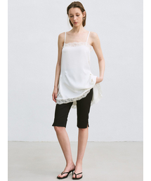 lace-trim mini dress (cream)