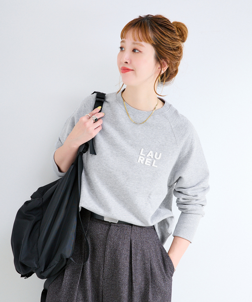 B.C STOCK(ベーセーストック)の「《追加》ウォッシャブル / シリコンロゴスウェット(スウェット・レディース・チャコールグレー/ホワイト/レッド・FREE)」の7枚目の写真
