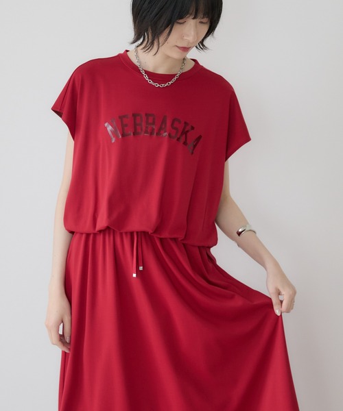 Paradise Picnic（パラダイスピクニック）の「33℃【接触冷感/UVカット】レイヤードライク機能素材ワンピース（ワンピース・レディース・カーキ/レッド/ブラック/ライトグレー・FREE）」の21枚目の写真