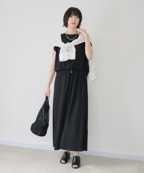 Paradise Picnic（パラダイスピクニック）の「33℃【接触冷感/UVカット】レイヤードライク機能素材ワンピース（ワンピース・レディース・カーキ/レッド/ブラック/ライトグレー・FREE）」の18枚目の写真
