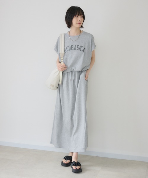 Paradise Picnic（パラダイスピクニック）の「33℃【接触冷感/UVカット】レイヤードライク機能素材ワンピース（ワンピース・レディース・カーキ/レッド/ブラック/ライトグレー・FREE）」の5枚目の写真