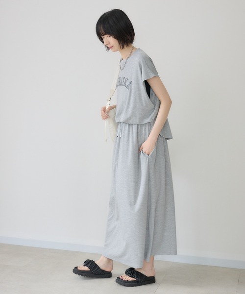 Paradise Picnic（パラダイスピクニック）の「33℃【接触冷感/UVカット】レイヤードライク機能素材ワンピース（ワンピース・レディース・カーキ/レッド/ブラック/ライトグレー・FREE）」の6枚目の写真