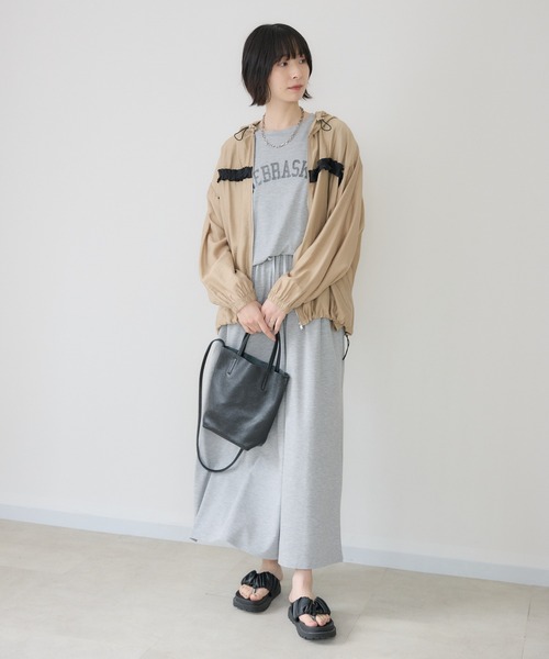 Paradise Picnic（パラダイスピクニック）の「33℃【接触冷感/UVカット】レイヤードライク機能素材ワンピース（ワンピース・レディース・カーキ/レッド/ブラック/ライトグレー・FREE）」の9枚目の写真