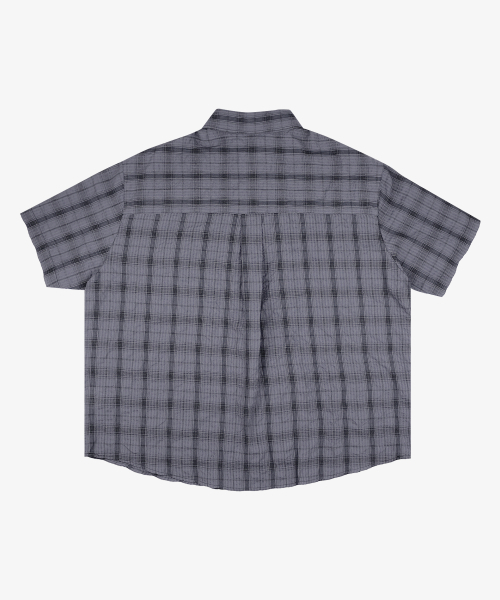 OWSA（オウサ）の「チェックロールアップ半袖シャツ2カラー（シャツ/ブラウス・メンズ・チャコール/ブルー・MEDIUM/LARGE）」の18枚目の写真