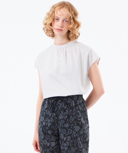 MACKINTOSH PHILOSOPHY(マッキントッシュ フィロソフィー)の「カラミレースブラウス(シャツ/ブラウス・レディース・ブラック/オフホワイト/グレー系その他/ライトブルー・36/38)」の4枚目の写真