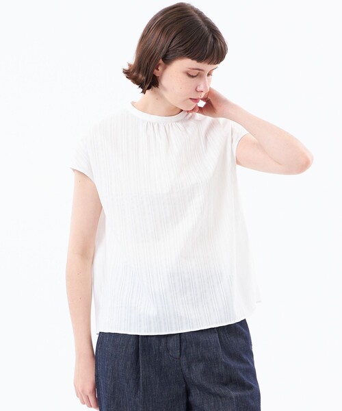 MACKINTOSH PHILOSOPHY(マッキントッシュ フィロソフィー)の「カラミレースブラウス(シャツ/ブラウス・レディース・ブラック/オフホワイト/グレー系その他/ライトブルー・36/38)」の2枚目の写真