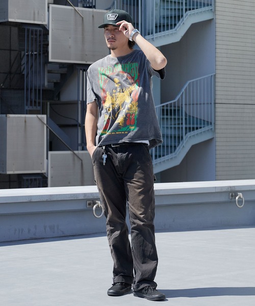 ROOPTOKYO(ループトウキョウ)の「Bob Marley/ボブ・マーリー Unisex Stone Wash T-shirt:1978(Charcoal Grey) バンドTシャツ プリントTシャツ 半袖 クルーネック ロック ストリート メンズ レディース 秋 秋服 2026年秋冬(Tシャツ/カットソー・メンズ・ブラック・S/M/L/XL)」の7枚目の写真