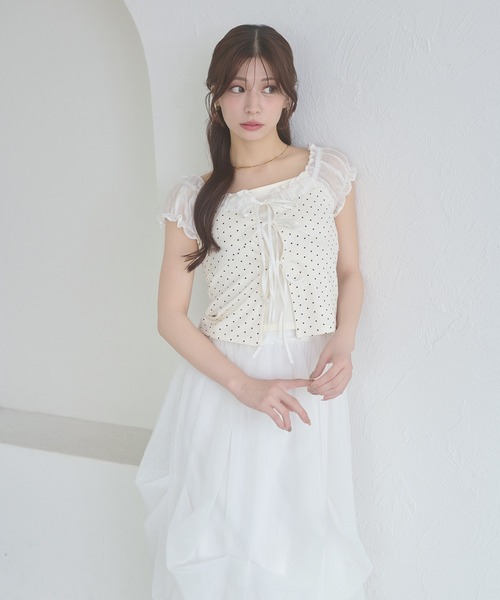 Ambre Neige(アンブルネージュ)の「assorted docking ribbon tops / アソートドッキングリボントップス(Tシャツ/カットソー・レディース・アイボリー/オフホワイト/ネイビー・FREE)」の18枚目の写真