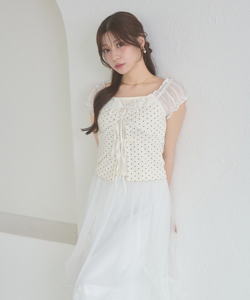 Ambre Neige(アンブルネージュ)の「assorted docking ribbon tops / アソートドッキングリボントップス(Tシャツ/カットソー・レディース・アイボリー/オフホワイト/ネイビー・FREE)」の20枚目の写真