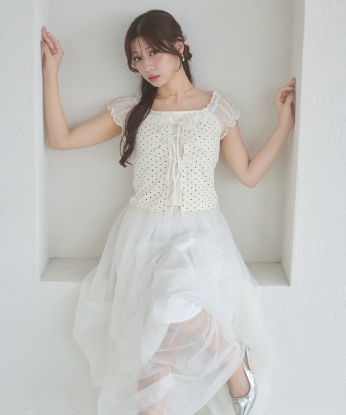 Ambre Neige(アンブルネージュ)の「assorted docking ribbon tops / アソートドッキングリボントップス(Tシャツ/カットソー・レディース・アイボリー/オフホワイト/ネイビー・FREE)」の14枚目の写真