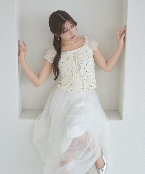 Ambre Neige(アンブルネージュ)の「assorted docking ribbon tops / アソートドッキングリボントップス(Tシャツ/カットソー・レディース・アイボリー/オフホワイト/ネイビー・FREE)」の15枚目の写真