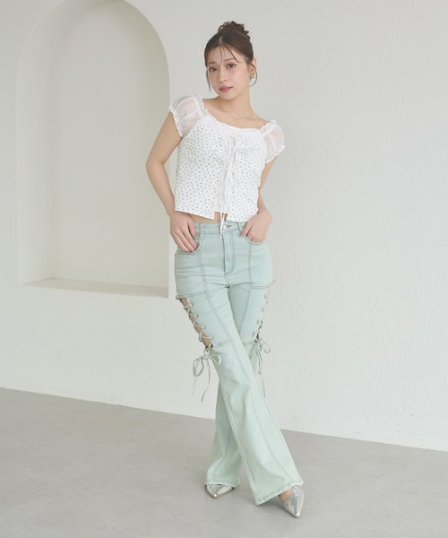 Ambre Neige(アンブルネージュ)の「assorted docking ribbon tops / アソートドッキングリボントップス(Tシャツ/カットソー・レディース・アイボリー/オフホワイト/ネイビー・FREE)」の12枚目の写真
