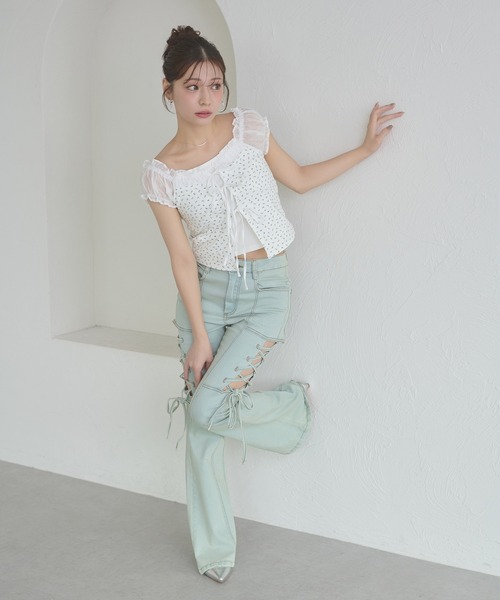 Ambre Neige(アンブルネージュ)の「assorted docking ribbon tops / アソートドッキングリボントップス(Tシャツ/カットソー・レディース・アイボリー/オフホワイト/ネイビー・FREE)」の10枚目の写真