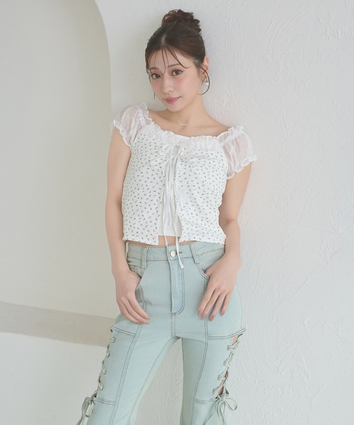 Ambre Neige(アンブルネージュ)の「assorted docking ribbon tops / アソートドッキングリボントップス(Tシャツ/カットソー・レディース・アイボリー/オフホワイト/ネイビー・FREE)」の8枚目の写真