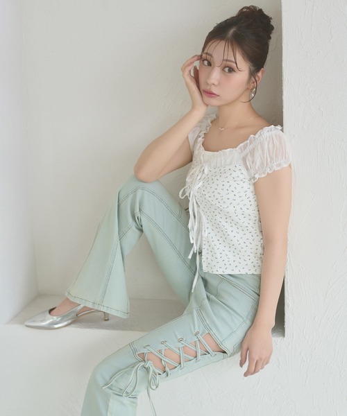 Ambre Neige(アンブルネージュ)の「assorted docking ribbon tops / アソートドッキングリボントップス(Tシャツ/カットソー・レディース・アイボリー/オフホワイト/ネイビー・FREE)」の5枚目の写真