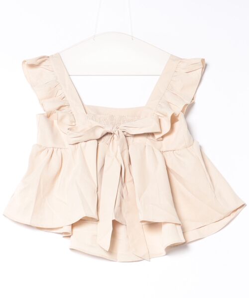 Ritzy（リッツィー）の「バックリボン・フリルノースリーブ（タンクトップ・レディース・ブラウン/ホワイト・LARGE/MEDIUM）」の7枚目の写真