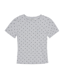 DOT HALF SLEEVE TOP_GRAY