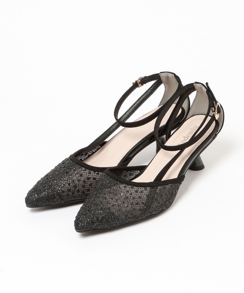 Andemiu(アンデミュウ)の「ストラップヒールパンプス/683816(パンプス・レディース・ブラック/ベージュ・LARGE/MEDIUM)」の4枚目の写真