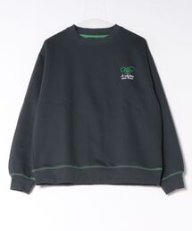 ANPAS Cat & Floral Embroidered Contrast-Lined Sweatshirt / アンパス別注 ネコ&フラワー刺繍 裏配色 スウェット トレーナー レディース メンズ ユニセックス 秋冬 トップス 裏起毛