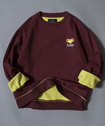 ANPAS Cat & Floral Embroidered Contrast-Lined Sweatshirt / アンパス別注 ネコ&フラワー刺繍 裏配色 スウェット トレーナー レディース メンズ ユニセックス 秋冬 トップス 裏起毛