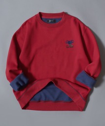 ANPAS（アンパス）の「ANPAS Cat & Floral Embroidered Contrast-Lined Sweatshirt   アンパス別注 ネコ&フラワー刺繍 裏配色 スウェット トレーナー レディース メンズ ユニセックス 秋冬 トップス 裏起毛（スウェット）」