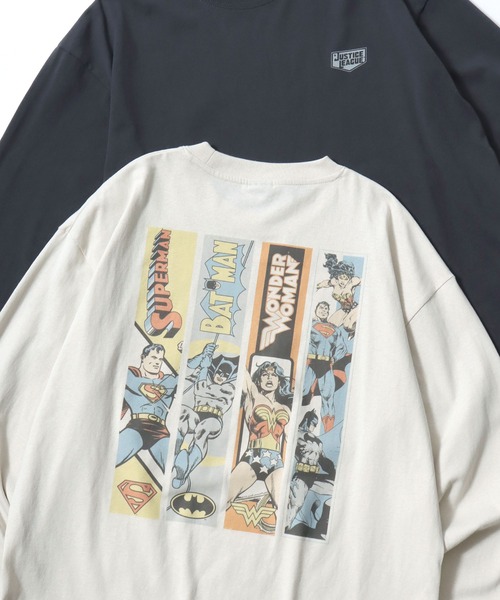 MARVEL(マーベル)の「MARVEL/マーベル DC/ディーシー アメコミ オーバーサイズ ピグメント風 ヴィンテージ加工 ロゴ ワンポイント 袖/フロント/バックプリント 長袖Tシャツ/ロンT/レディース メンズ(Tシャツ/カットソー・レディース・ホワイト系その他3/ホワイト系その他2/ブラック系その他2/ブラック系その他4/ホワイト系その他/ホワイト系その他4/ブラック系その他3/ブラック系その他・M/L/LL)」の2枚目の写真