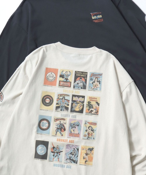 MARVEL(マーベル)の「MARVEL/マーベル DC/ディーシー アメコミ オーバーサイズ ピグメント風 ヴィンテージ加工 ロゴ ワンポイント 袖/フロント/バックプリント 長袖Tシャツ/ロンT/レディース メンズ(Tシャツ/カットソー・レディース・ホワイト系その他3/ホワイト系その他2/ブラック系その他2/ブラック系その他4/ホワイト系その他/ホワイト系その他4/ブラック系その他3/ブラック系その他・M/L/LL)」の3枚目の写真