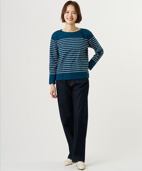 J.PRESS(ジェイプレス)の「バスクボーダー カットソー(Tシャツ/カットソー・レディース・ベージュ系1/グレー系1/ピーコックグリーン系1・LARGE/MEDIUM)」の5枚目の写真