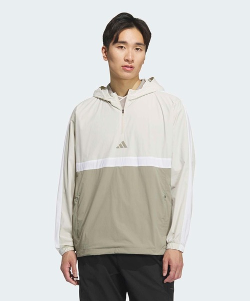 adidas(アディダス)の「クオータージップ フード プルオーバー 長袖【adidas Golf/アディダスゴルフ】(ブルゾン・メンズ・クリーム・X-LARGE/MEDIUM/SMALL/LARGE/XX-LARGE)」の1枚目の写真
