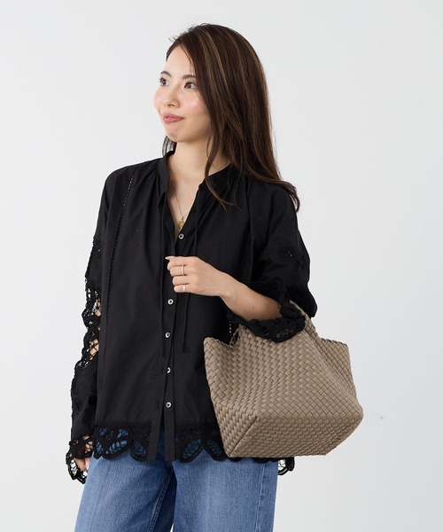 NAGHEDI(ナゲディ)の「【NAGHEDI】スモールトートバッグ-St Barths Small Tote(トートバッグ・レディース・ベージュ/ダークブラウン・S)」の5枚目の写真
