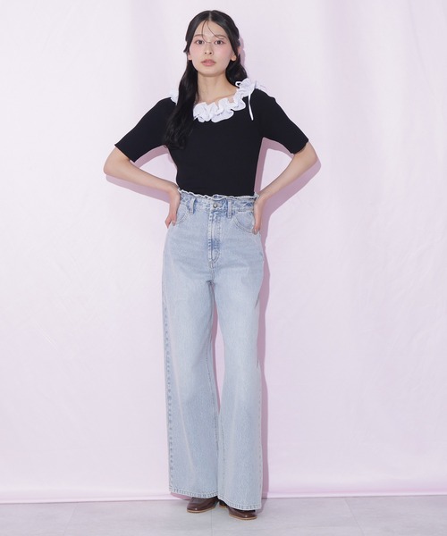 JILL by JILL STUART(ジルバイジルスチュアート)の「2wayフリルリブニット(ニット/セーター・レディース・ブラック/グレー/ピンク・FREE)」の17枚目の写真