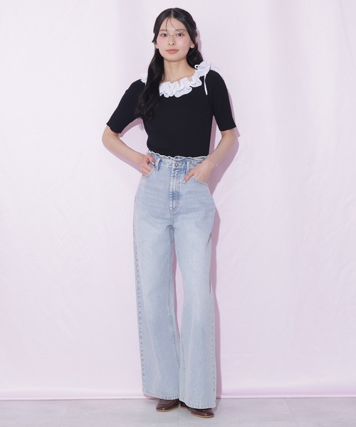 JILL by JILL STUART(ジルバイジルスチュアート)の「2wayフリルリブニット(ニット/セーター・レディース・ブラック/グレー/ピンク・FREE)」の18枚目の写真