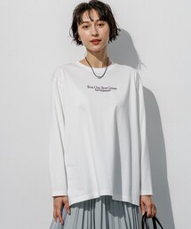 23区 | リラクシーシルエット ロゴ刺繍 ロング Tシャツ(Tシャツ/カットソー)