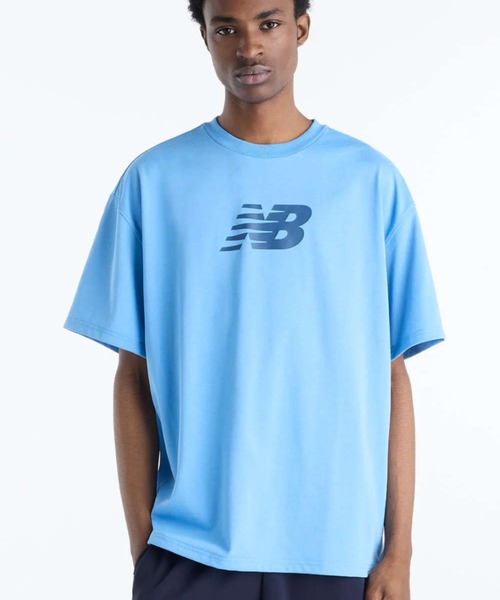 NEW BALANCE(ニューバランス)の「ニューバランス New Balance NBロゴショートスリーブ Tシャツ(Tシャツ/カットソー・メンズ・サックスブルー/ダークグレー・M/L/LL/3L/S)」の2枚目の写真