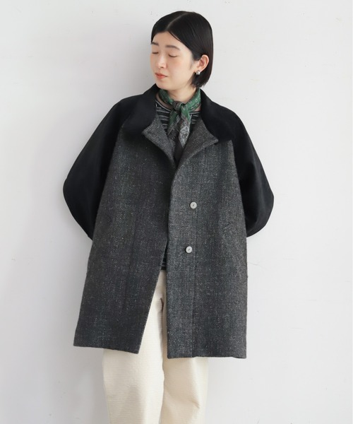NOMBRE IMPAIR(ノンブルアンペール)の「【予約】ウールリネンツイードコンビ スタンドコート(その他アウター・レディース・ブラウン/グレー・FREE)」の17枚目の写真