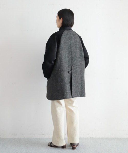 NOMBRE IMPAIR(ノンブルアンペール)の「【予約】ウールリネンツイードコンビ スタンドコート(その他アウター・レディース・ブラウン/グレー・FREE)」の13枚目の写真