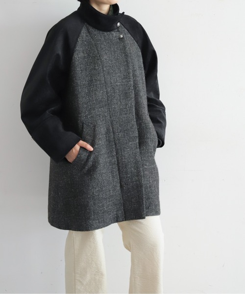 NOMBRE IMPAIR(ノンブルアンペール)の「【予約】ウールリネンツイードコンビ スタンドコート(その他アウター・レディース・ブラウン/グレー・FREE)」の21枚目の写真