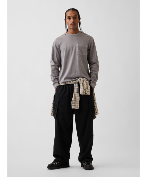 GAP(ギャップ)の「フレンチテリー バギー カーゴスウェットパンツ(スウェットパンツ・メンズ・ブラック/ダークブラウン/グレー・S/M/L/XL/XS)」の15枚目の写真