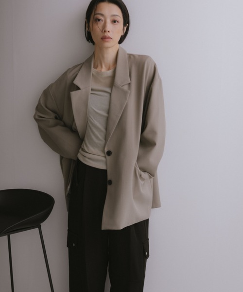 ANF.MUU（アンフムー）の「オーバーサイズルーズテーラードジャケット（テーラードジャケット・レディース・ベージュ/グレー/ブラック・FREE）」の20枚目の写真