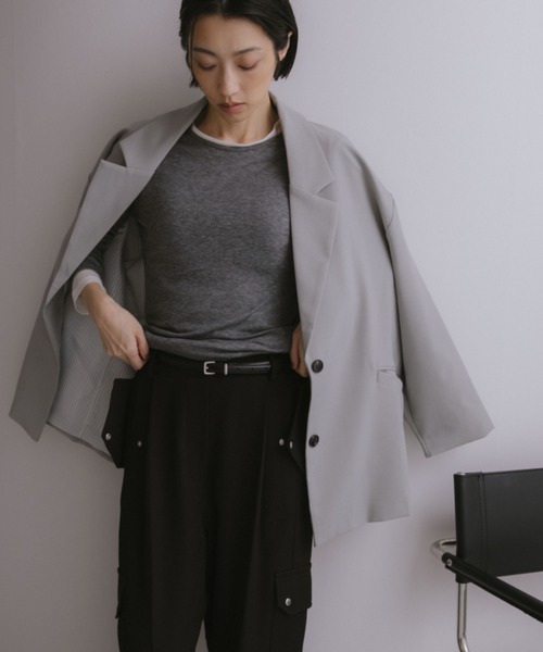 ANF.MUU（アンフムー）の「オーバーサイズルーズテーラードジャケット（テーラードジャケット・レディース・ベージュ/グレー/ブラック・FREE）」の19枚目の写真