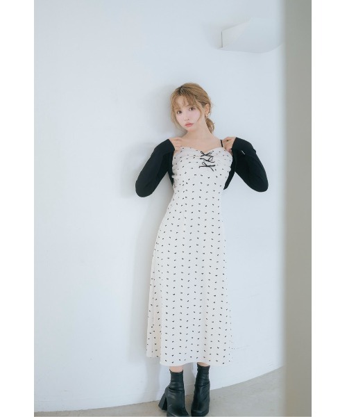 MISTREASS（ミストレアス）の「Mini-Ribbon Camisole Dress & Bolero（テーラードジャケット・レディース・アイボリー/チャコールグレー・FREE）」の3枚目の写真