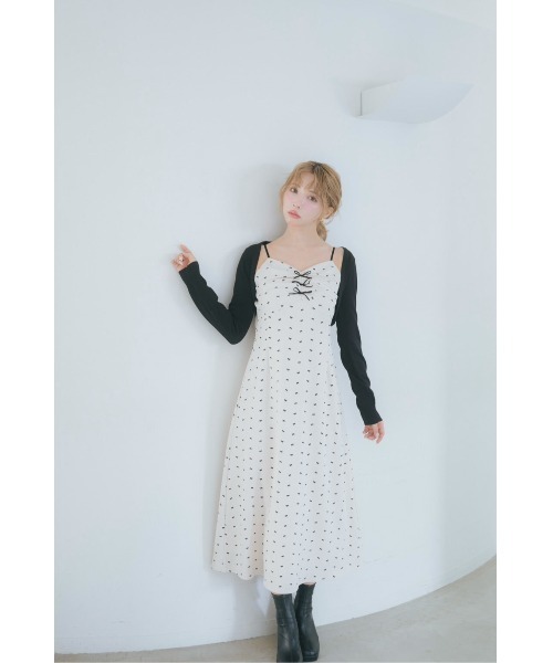 MISTREASS（ミストレアス）の「Mini-Ribbon Camisole Dress & Bolero（テーラードジャケット・レディース・アイボリー/チャコールグレー・FREE）」の4枚目の写真