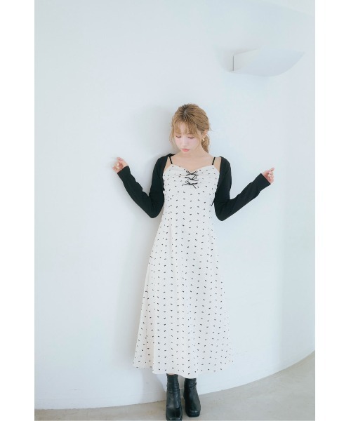 MISTREASS（ミストレアス）の「Mini-Ribbon Camisole Dress & Bolero（テーラードジャケット・レディース・アイボリー/チャコールグレー・FREE）」の5枚目の写真