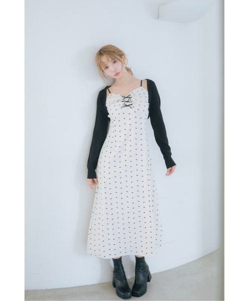 MISTREASS（ミストレアス）の「Mini-Ribbon Camisole Dress & Bolero（テーラードジャケット・レディース・アイボリー/チャコールグレー・FREE）」の8枚目の写真